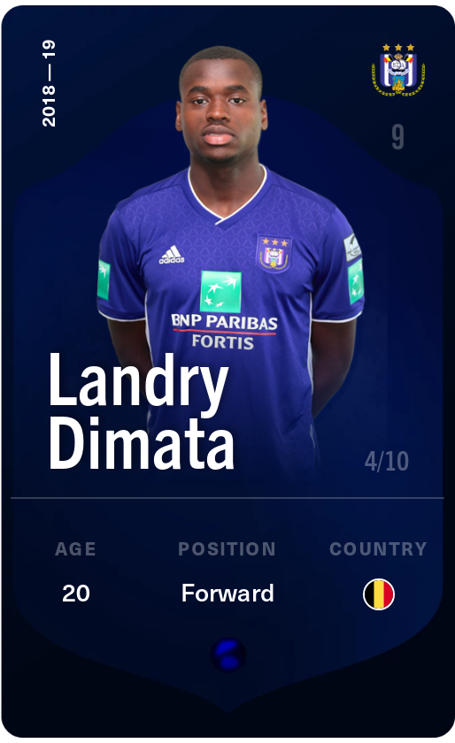 Sorare - Sorare Official - Landry Dimata 2018-19 • Super Rare 4/10 - NFT # 37691803920896758755792947188465383549313025669380652886766783652198859629377