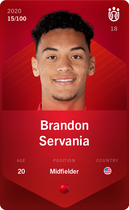 Sorare - Sorare Official - Brandon Servania 2020-21 • Rare 15/100 - NFT # 87624781715434819857402552065395255657542990547639032319899638253886466724471