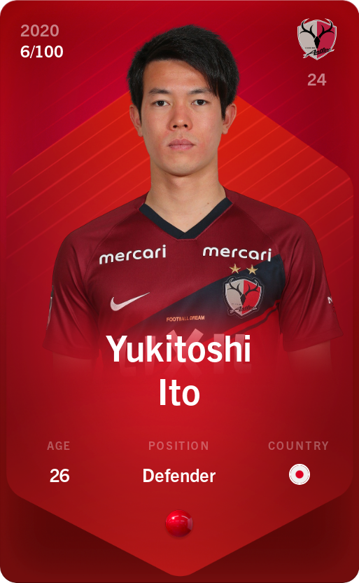 Sorare - Sorare Official - Yukitoshi Ito 2020-21 • Rare 6/100 - NFT # 24075708495632409462101128794610807662372240343223160467984041179963017202030