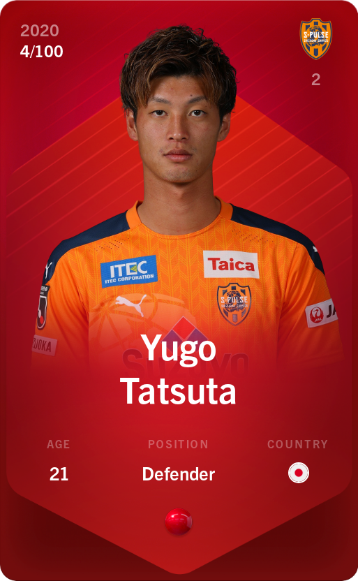 Sorare - Sorare Official - Yugo Tatsuta 2020-21 • Rare 4/100 - NFT # 13091249041621544916466412458201701383257853185733079730061224541858613595685