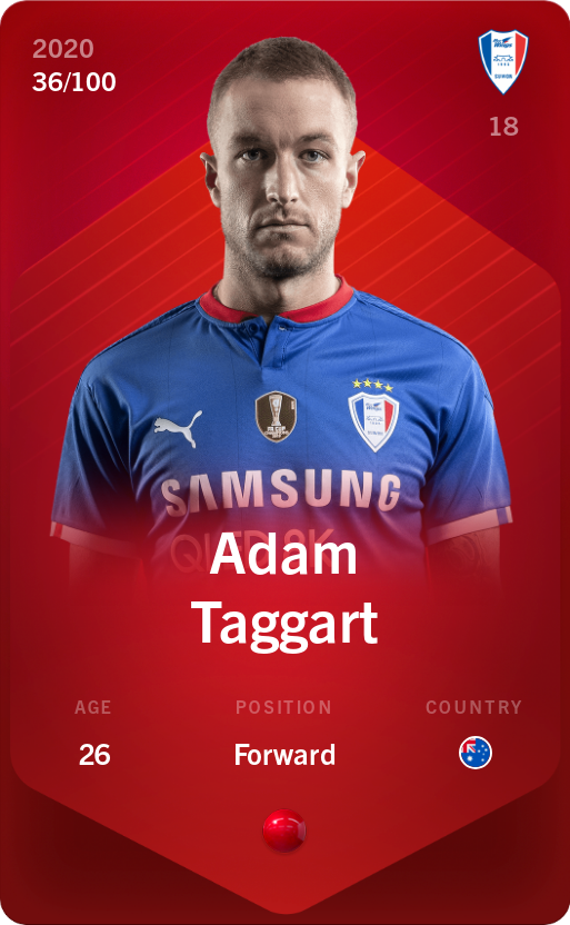 Sorare - Sorare Official - Adam Taggart 2020-21 • Rare 36/100 - NFT # 81810247364362146104002700837214429417100906721302221740689520995637403757949