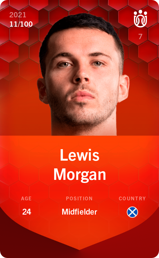 Sorare - Sorare Official - Lewis Morgan 2021-22 • Rare 11/100 - NFT # 6867654995624751540876400609090160514087300879115309896138511322636953890876