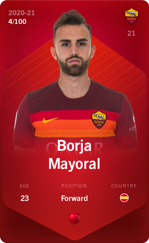 Sorare - Sorare Official - Borja Mayoral 2020-21 • Rare 4/100 - NFT # 97716549858523455418643859314310352547065278702738751486353641735695556726554