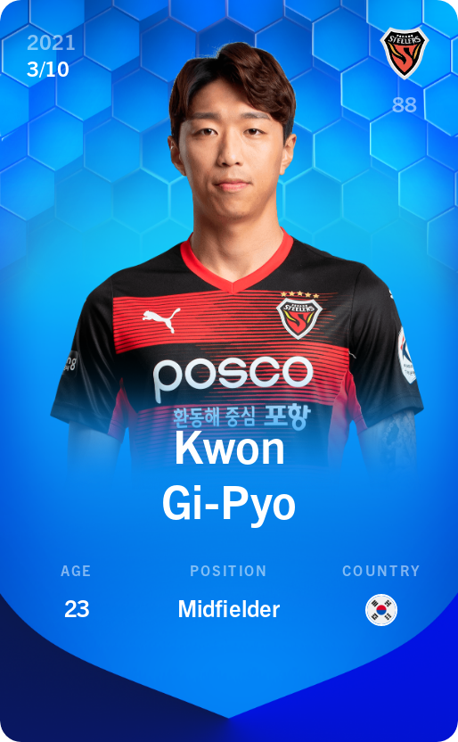 Sorare - Sorare Official - Kwon Gi-Pyo 2021-22 • Super Rare 3/10 - NFT # 28440393735390661598303694429330518825989071022677931814895817117012470025459