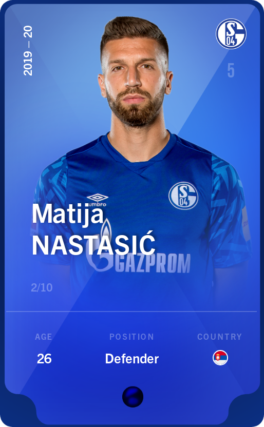 Sorare - Sorare Official - Matija Nastasić 2019-20 • Super Rare 2/10 - NFT # 85900161688095412348979737966133204089109162080654927673513581588744843414760