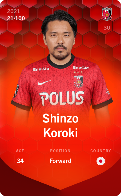 Sorare - Sorare Official - Shinzo Koroki 2021-22 • Rare 21/100 - NFT # 3239204578779447112098959101439758487034132023345476412838580094402637080071