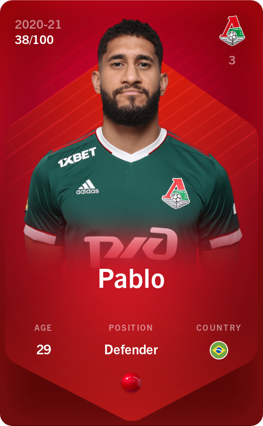Sorare - Sorare Official - Pablo 2020-21 • Rare 38/100 - NFT # 83544254713563684684030033549041916119290963370950086314330424201012421987931