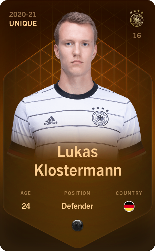 Sorare - Sorare Official - Lukas Klostermann 2020-21 • Unique - NFT # 75744018958503875118771022823336099027097149185662311556220854219238450363875