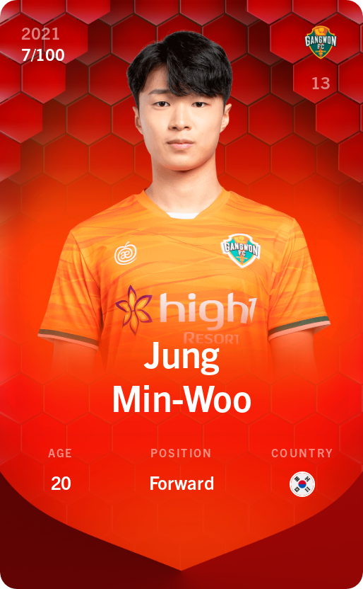 Sorare - Sorare Official - Jung Min-Woo 2021-22 • Rare 7/100 - NFT # 3469411787278881810725336609911143327756408779910033953202209090136694747474
