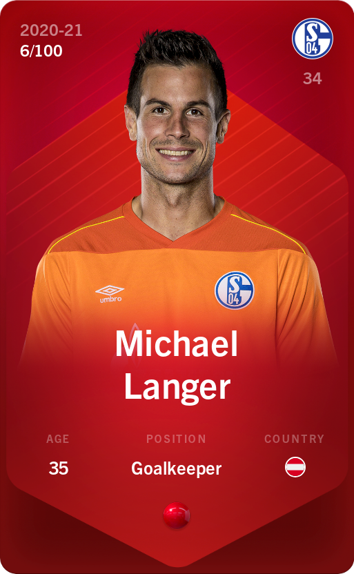Sorare - Sorare Official - Michael Langer 2020-21 • Rare 6/100 - NFT # 44510749569269950944353259412445430835655078443915365930014120180992217619351