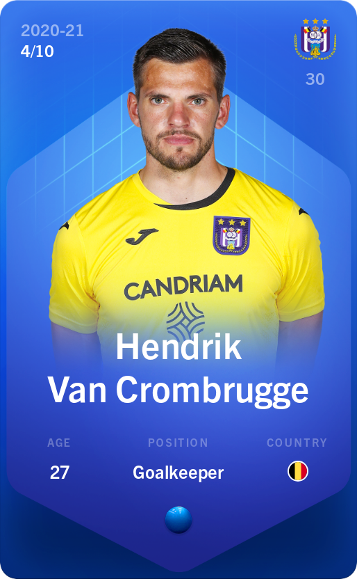 Sorare - Sorare Official - Hendrik Van Crombrugge 2020-21 • Super Rare 4/10 - NFT # 26326057169202727563991094677373282090907728126179593969513807343584884128436