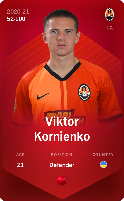 Sorare - Sorare Official - Viktor Kornienko 2020-21 • Rare 52/100 - NFT # 89295866193583104184868719030386905108737801914001202953930773147195201484776