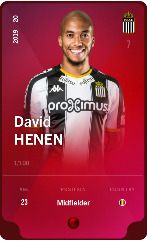 Sorare - Sorare Official - David Henen 2019-20 • Rare 1/100 - NFT # 46180434526106342428734891670183778005639785356067098385106380207623359133663