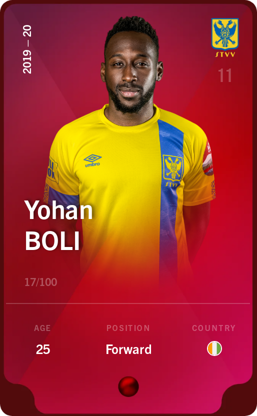 Sorare - Sorare Official - Yohan Boli 2019-20 • Rare 17/100 - NFT # 6947840246509148985131928842913141892805636893514822771659900863385604210816