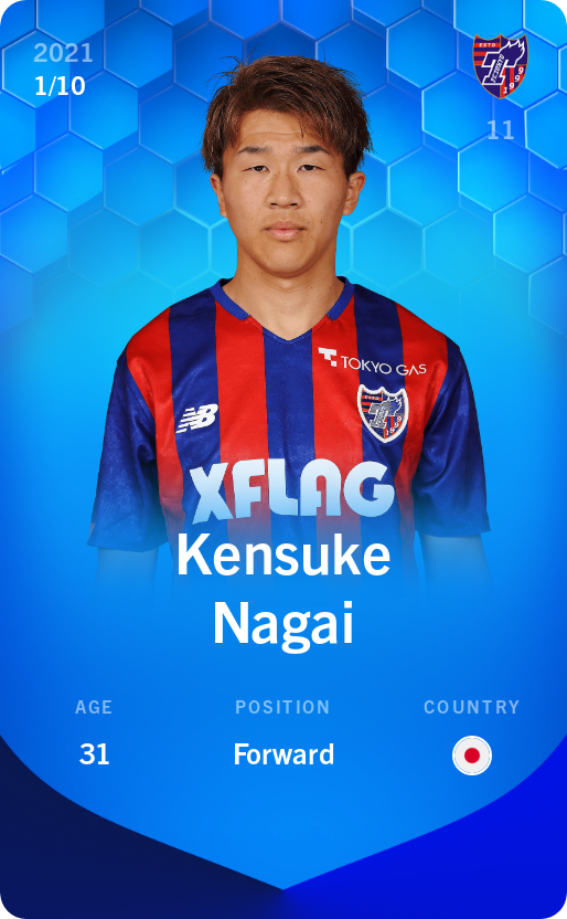 Sorare - Sorare Official - Kensuke Nagai 2021-22 • Super Rare 1/10 - NFT # 59797481467003270267602958996791957981325467699384119978700265380290189816919