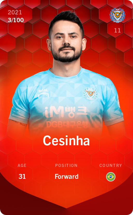 Sorare - Sorare Official - Cesinha 2021-22 • Rare 3/100 - NFT # 47496152444165808429335966810392327787021383350429730990684312488920623190862