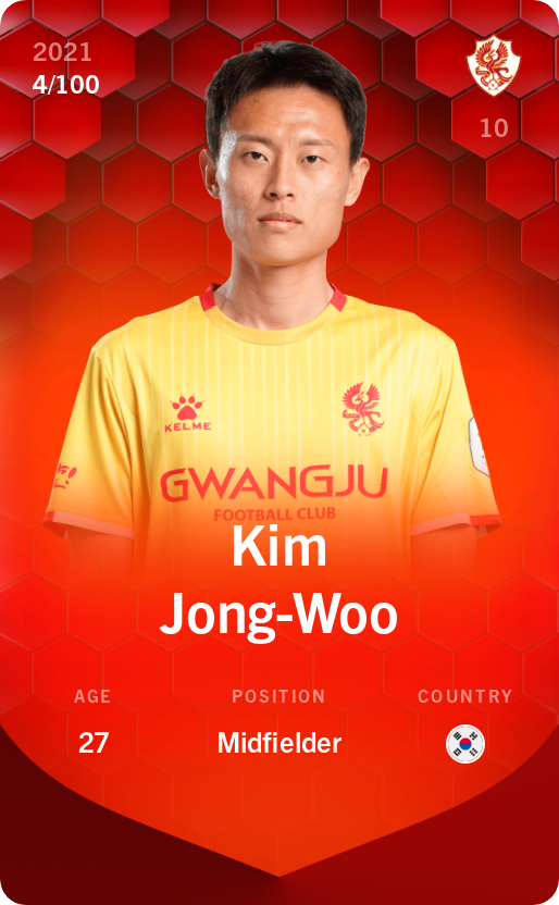 Sorare - Sorare Official - Kim Jong-Woo 2021-22 • Rare 4/100 - NFT # 49879764245414187042797782234898165729419406816351317233497555540942560150399