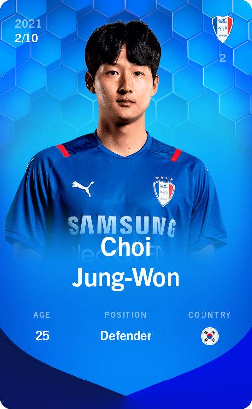 Sorare - Sorare Official - Choi Jung-Won 2021-22 • Super Rare 2/10 - NFT # 62113481183304500962370349470938806274923741497719491211023427697542369479784