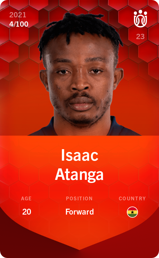 Sorare - Sorare Official - Isaac Atanga 2021-22 • Rare 4/100 - NFT # 39986010800629424889247735742296861645420021114562620101557419734643937939451