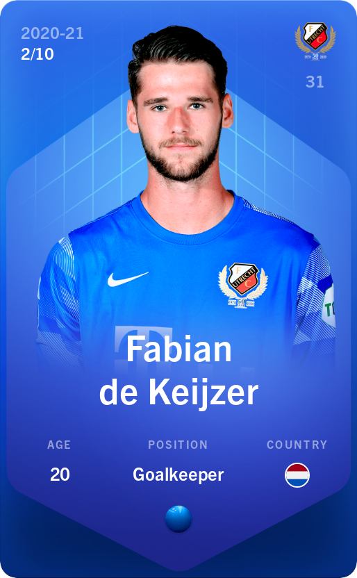 Sorare - Sorare Official - Fabian de Keijzer 2020-21 • Super Rare 2/10 - NFT # 41771089814366278861758812584602150373014870193725504721983263795001039077294