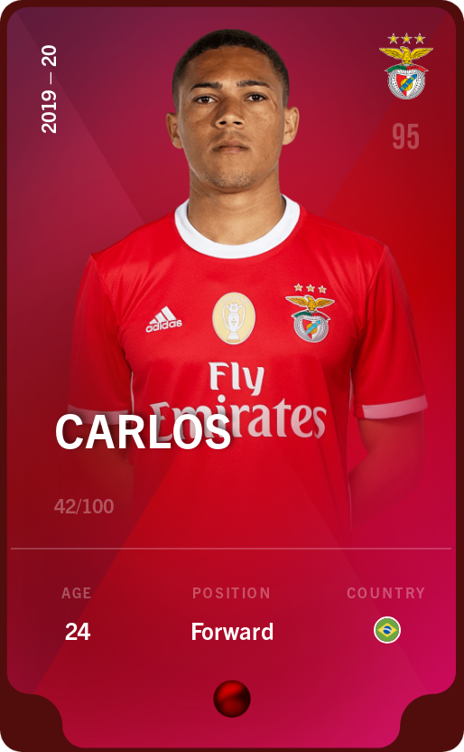 Sorare - Sorare Official - Carlos 2019-20 • Rare 42/100 - NFT # 94504764964265088104845278751723512721447559336936377233020831849473271013826