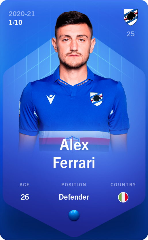 Sorare - Sorare Official - Alex Ferrari 2020-21 • Super Rare 1/10 - NFT # 112916970270588832067967951980260303490234109027659257395512462523718782048104