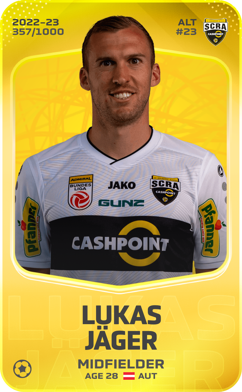 Sorare - Sorare Official - Lukas Jäger 2022-23 • Limited 357/1000 - NFT # 60578996998956424005236805515883293931994876909910118927851657317628630097890