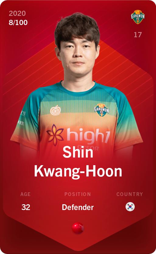 Sorare - Sorare Official - Shin Kwang-Hoon 2020-21 • Rare 8/100 - NFT # 60876137449017391007652339362813446036323958610668347318779088389689073262299