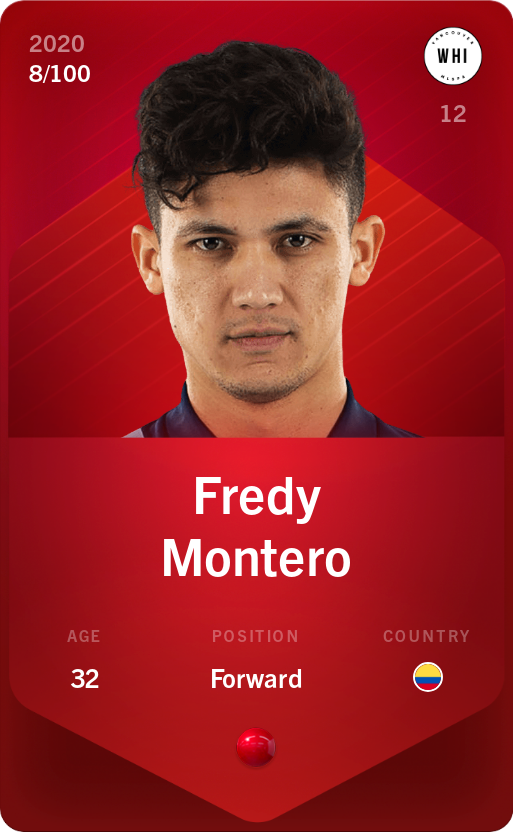 Sorare - Sorare Official - Fredy Montero 2020-21 • Rare 8/100 - NFT # 78518733871564154181159063043916208401461286578426094685377793499918985464697
