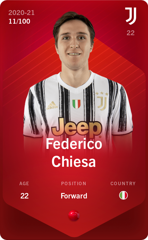 Sorare - Sorare Official - Federico Chiesa 2020-21 • Rare 11/100 - NFT # 11838465716557766452401646207581786072285377151117943264336263817028122882637
