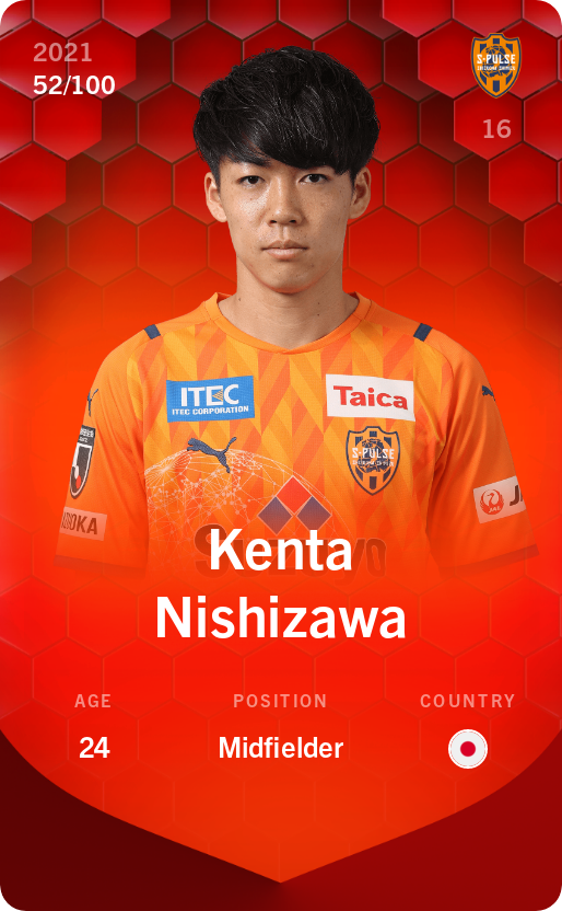 Sorare - Sorare Official - Kenta Nishizawa 2021-22 • Rare 52/100 - NFT # 99136790920846484778502314035156126840872467977922687307629123725232418155959
