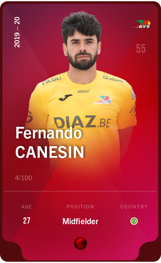 Sorare - Sorare Official - Fernando Canesin 2019-20 • Rare 4/100 - NFT # 99375005963759052485374814206572419795148089870113114302842146761126718127246