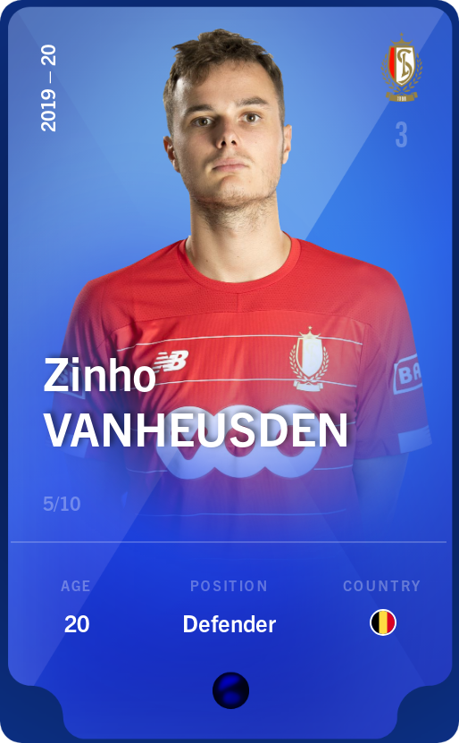 Sorare - Sorare Official - Zinho Vanheusden 2019-20 • Super Rare 5/10 - NFT # 97020398054324732016798302538120920403603489342722867810261822963643653794693