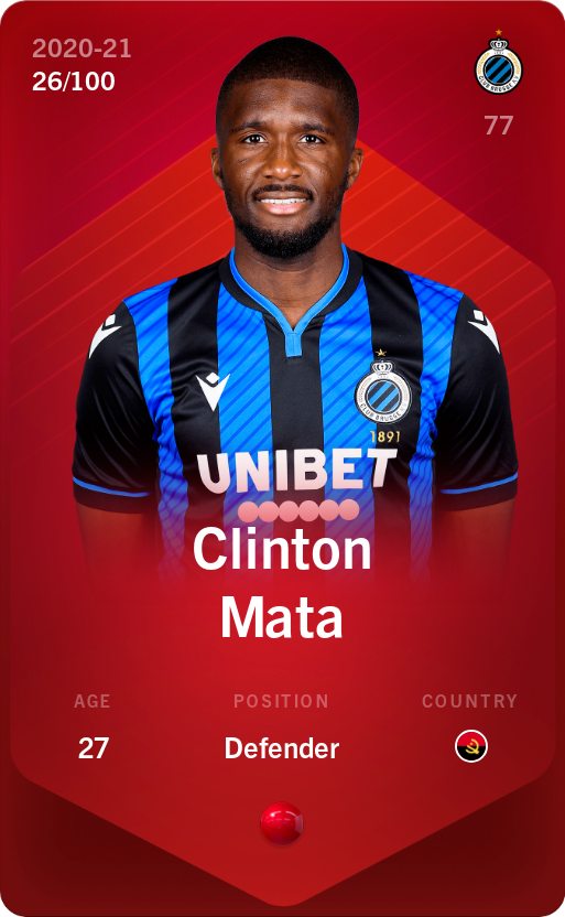 Sorare - Sorare Official - Clinton Mata 2020-21 • Rare 26/100 - NFT # 108280756942961772417377562085787332847870541675040373070243607903226281254542