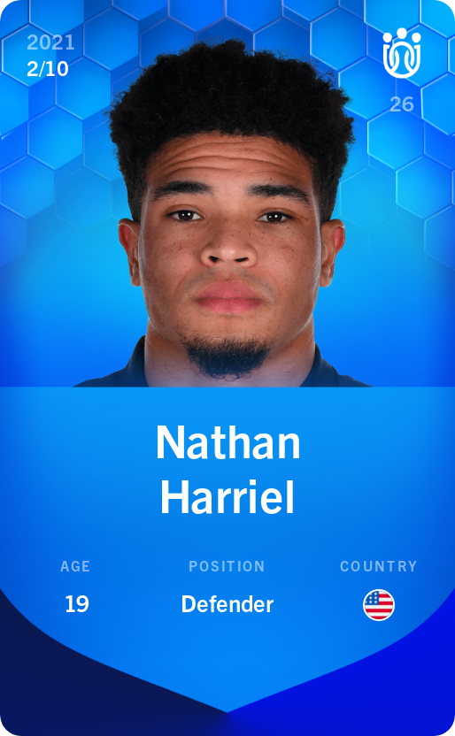 Sorare - Sorare Official - Nathan Harriel 2021-22 • Super Rare 2/10 - NFT # 46236075993699805039476991648254017274677464328787574765186026177243573158866
