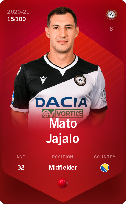 Sorare - Sorare Official - Mato Jajalo 2020-21 • Rare 15/100 - NFT # 48396562281220039365740850876967019711579538669376627563821741435022560147090