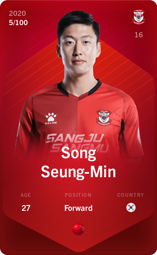 Sorare - Sorare Official - Song Seung-Min 2020-21 • Rare 5/100 - NFT # 102375962704763247732479699285503926157100067173920391452600417423070333793852