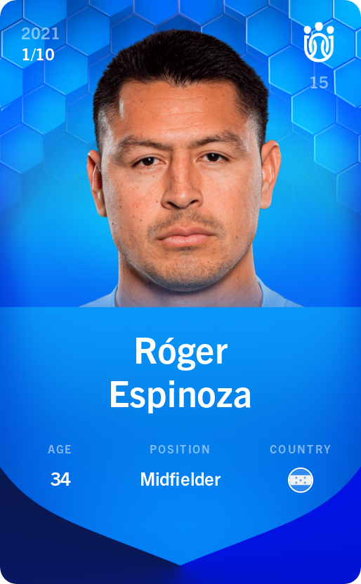 Sorare - Sorare Official - Róger Espinoza 2021-22 • Super Rare 1/10 - NFT # 104817630957424787287064245406222352043826899217144438778905917187231923738879