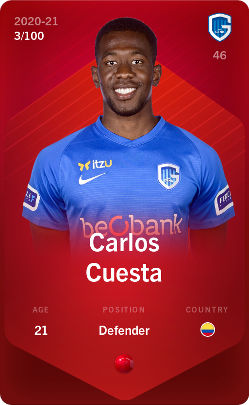 Sorare - Sorare Official - Carlos Cuesta 2020-21 • Rare 3/100 - NFT # 78726432195800369247513273246010994448959183000842038157645361304300677311438