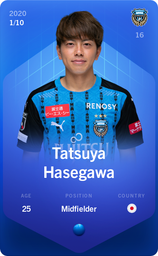 Sorare - Sorare Official - Tatsuya Hasegawa 2020-21 • Super Rare 1/10 - NFT # 115778916136199336536186170916496128613659756880239748124321807748776582017008
