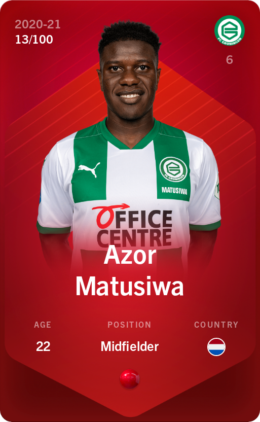 Sorare - Sorare Official - Azor Matusiwa 2020-21 • Rare 13/100 - NFT # 52785604156460444745683066733833193859809700995758043081248970231187116028089