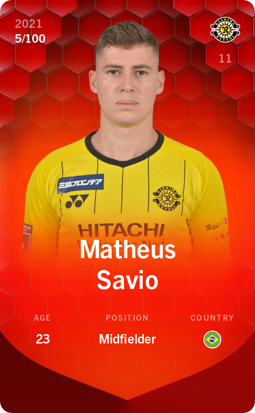 Sorare - Sorare Official - Matheus Savio 2021-22 • Rare 5/100 - NFT # 4136587544133235934322876076407393486199750460808531832394153860250864520976