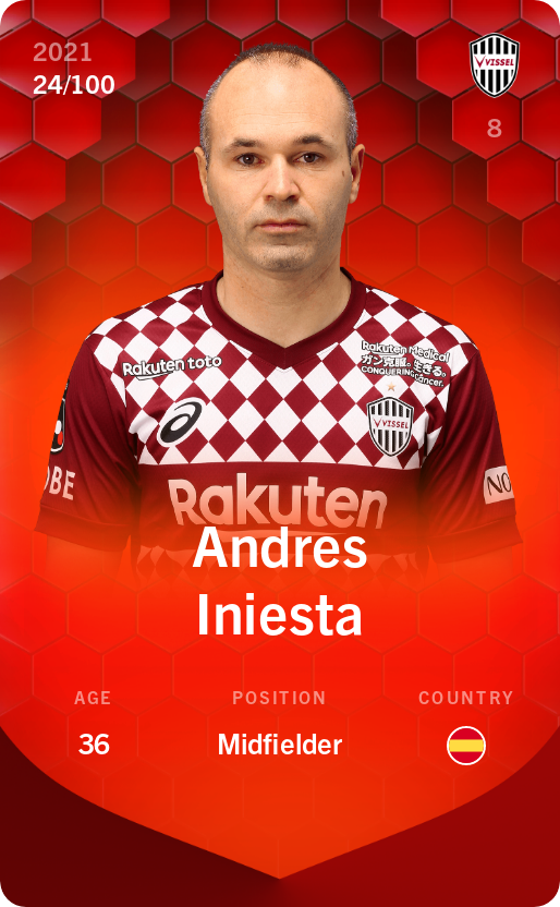 Sorare - Sorare Official - Andres Iniesta 2021-22 • Rare 24/100 - NFT # 70145945077991961905907156960262715219084146507287294582572695687834383579453