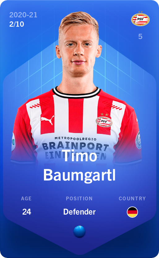 Sorare - Sorare Official - Timo Baumgartl 2020-21 • Super Rare 2/10 - NFT # 21102621713266375944993902415354803848482160475010022965977766900530959833601