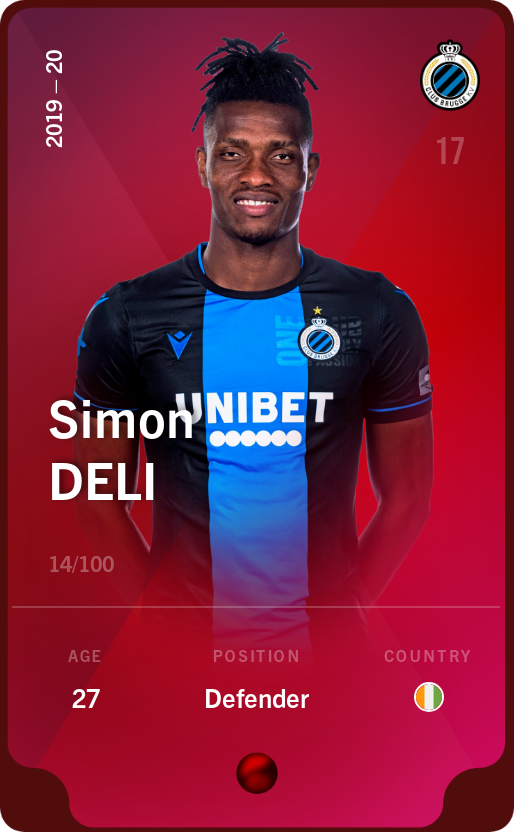 Sorare - Sorare Official - Simon Deli 2019-20 • Rare 14/100 - NFT # 71585388639897589656767194036194845715249823500445070363479634595129797809622