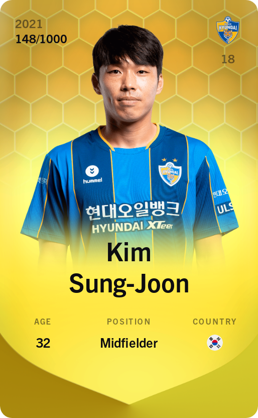 Sorare - Sorare Official - Kim Sung-Joon 2021-22 • Limited 148/1000 - NFT # 53167988727607022955151104169402029051707548835064556521225831419521444220456