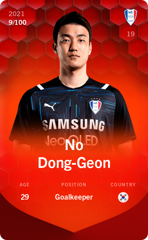Sorare - Sorare Official - No Dong-Geon 2021-22 • Rare 9/100 - NFT # 114214525758734748995981454091022306285127871113069305183901613271345918585409