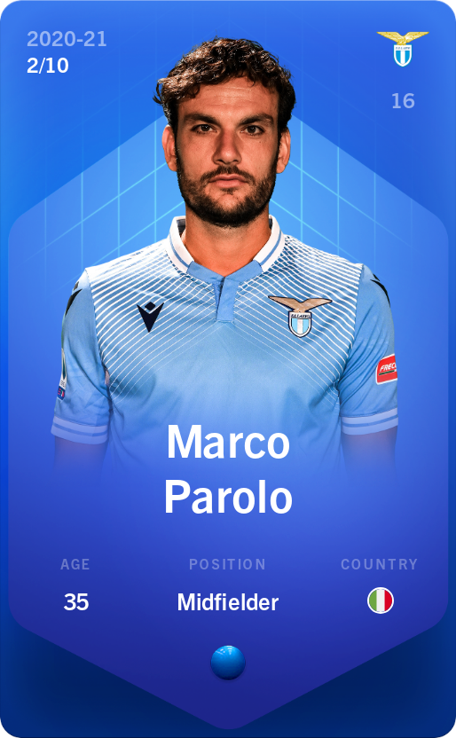 Sorare - Sorare Official - Marco Parolo 2020-21 • Super Rare 2/10 - NFT # 9348917650892871719788502726724790569403553630210808711195128127601854190161