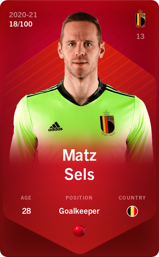 Sorare - Sorare Official - Matz Sels 2020-21 • Rare 18/100 - NFT # 104720290291040263818443108502098881180438655269760503446123677807867945270038