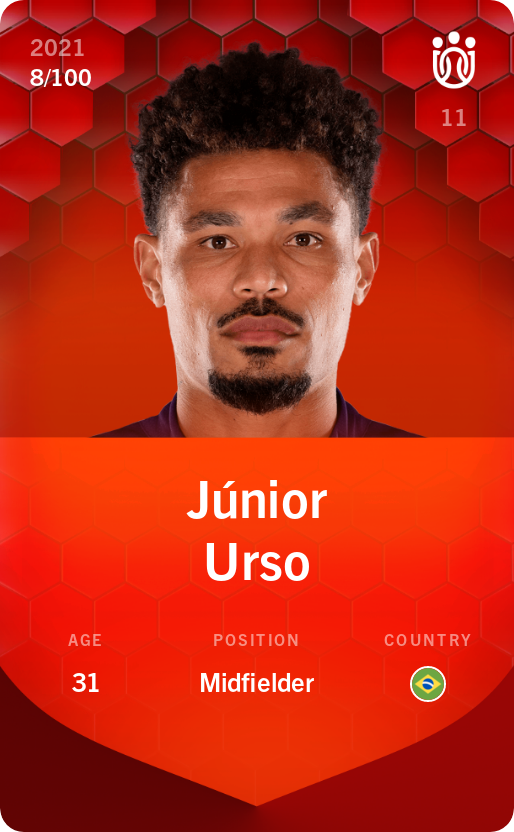 Sorare - Sorare Official - Júnior Urso 2021-22 • Rare 8/100 - NFT # 58367205614115673676608639641798268153253498767827694348043207623780848577974